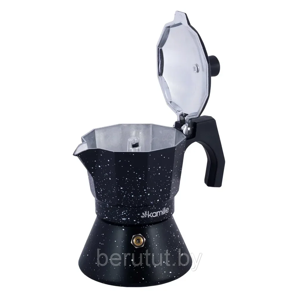 Гейзерная кофеварка алюминиевая 150 мл для всех типов плит Kamille - фото 4 - id-p203677102