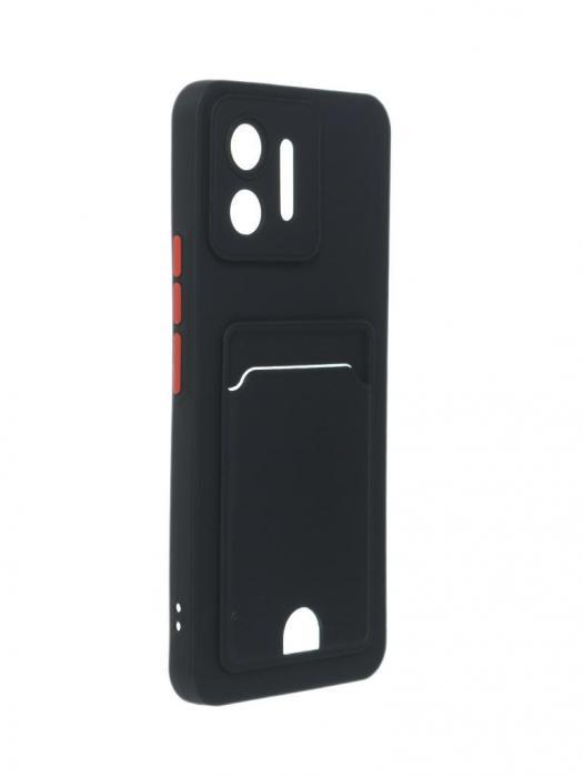 Чехол DF для Honor X5 с отделением для карты Silicone Black hwCardcase-06