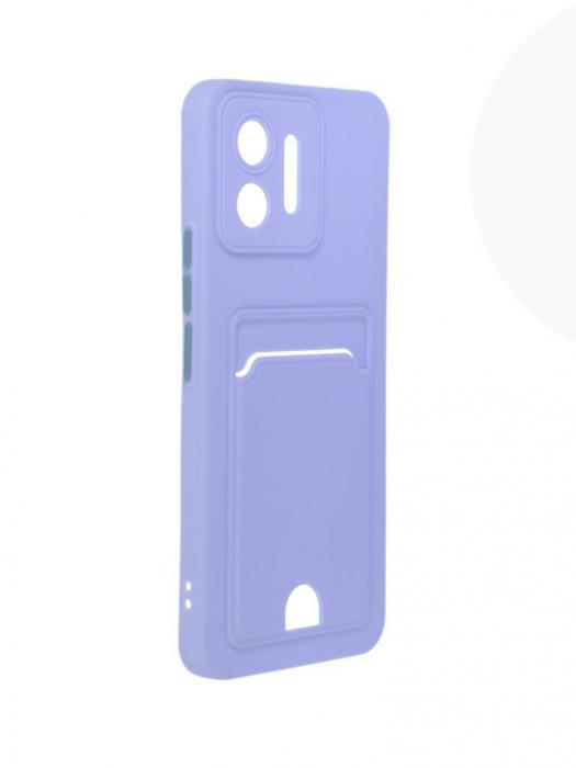 Чехол DF для Honor X5 с отделением для карты Silicone Violet hwCardcase-06