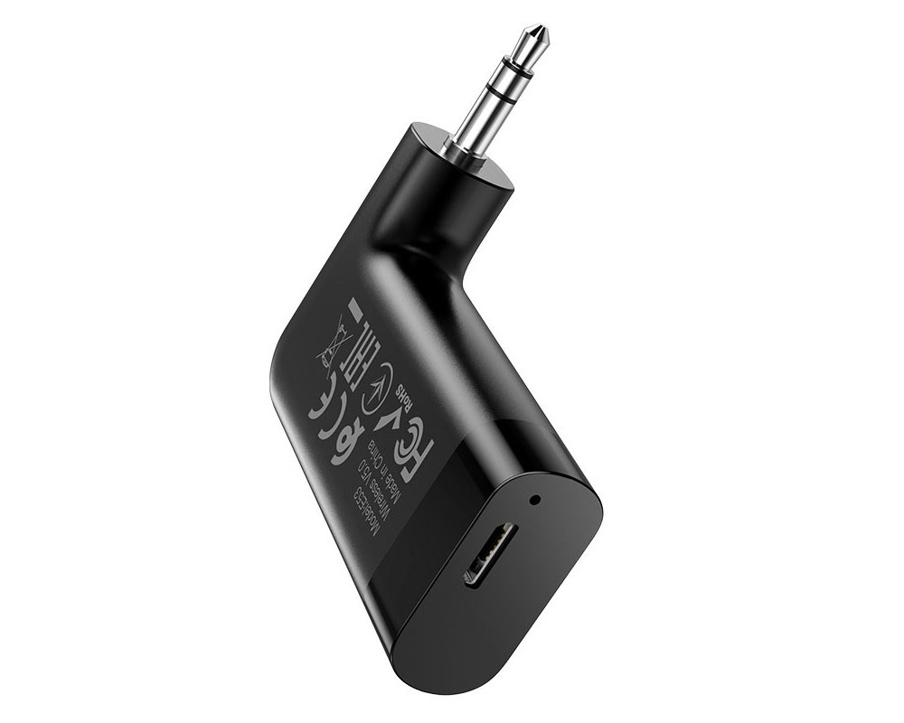 Автомобильный беспроводной AUX Bluetooth адаптер HOCO E53, черный 556431 - фото 6 - id-p203698698