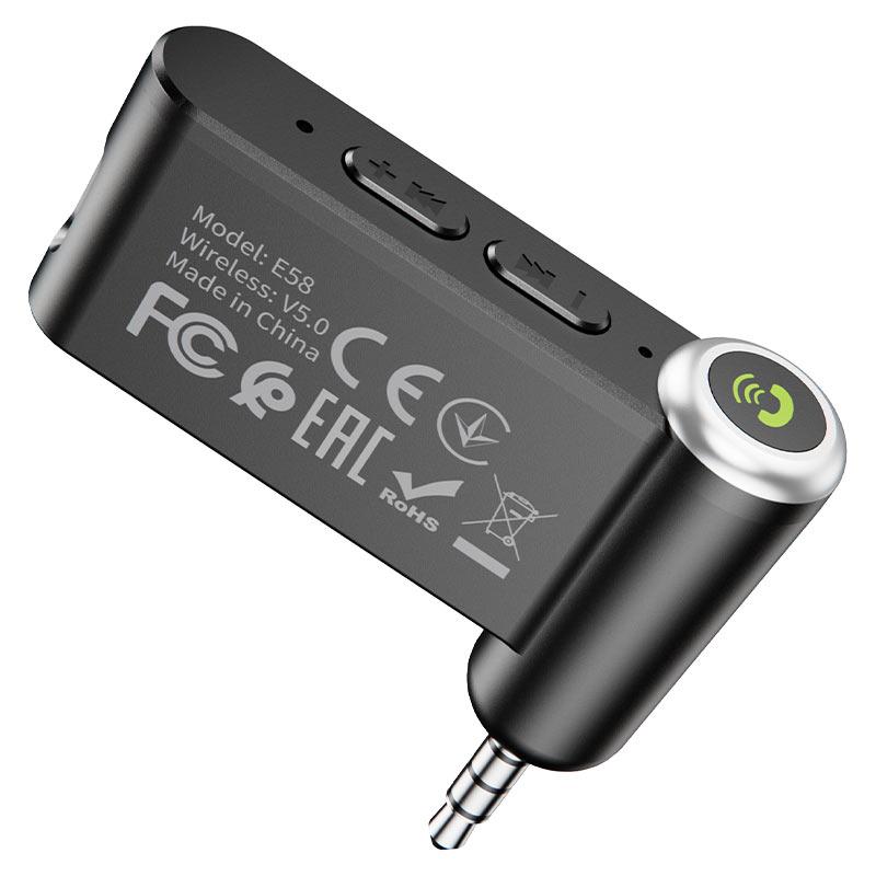 Автомобильный беспроводной AUX Bluetooth адаптер HOCO E58, черный 556432 - фото 4 - id-p203698699