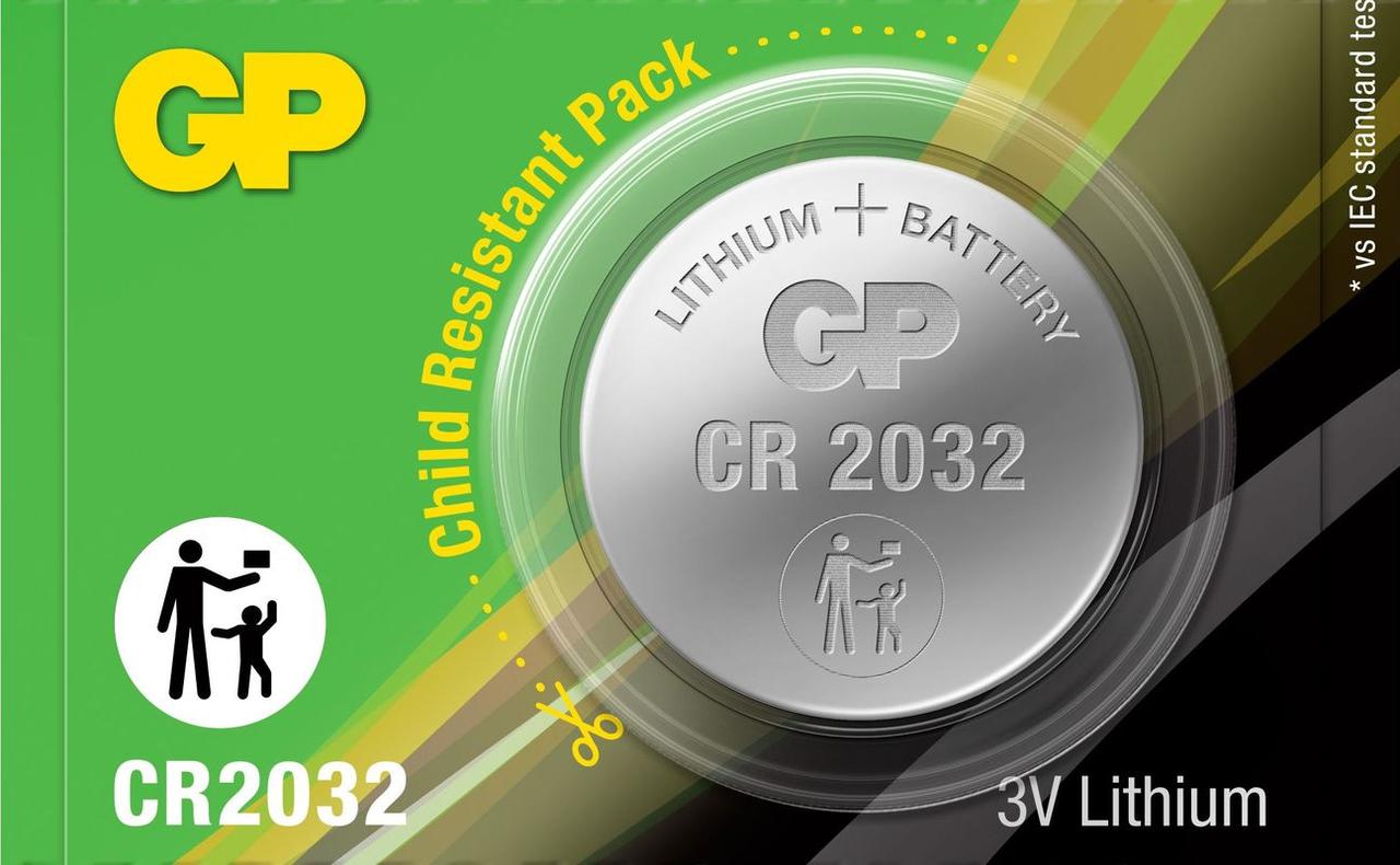 Батарейка дисковая - элемент питания GP Lithium CR2032/5BP 556437 - фото 1 - id-p203698705