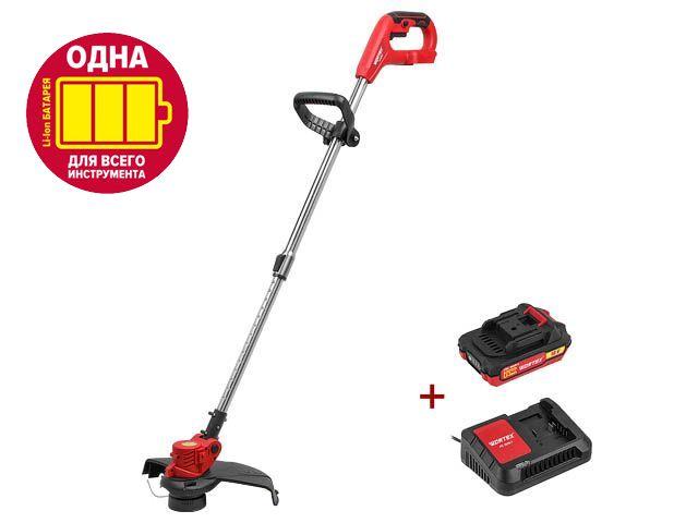 Триммер аккум. WORTEX TB 3018-1 ALL1 XLT SET 18В, 1 акк., 2 Ач, шир.скаш.350 мм, леска 1.6 мм