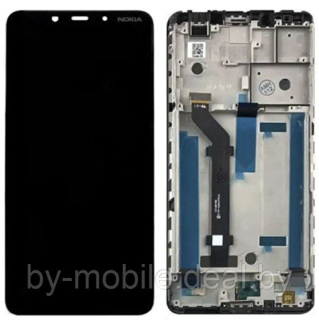 Экран (модуль) в раме Nokia 3.1 Plus (черный) - фото 1 - id-p203700349
