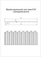 Профнастил С10B фигурный 0,45 Print Elite Nordic Wood TwinColor