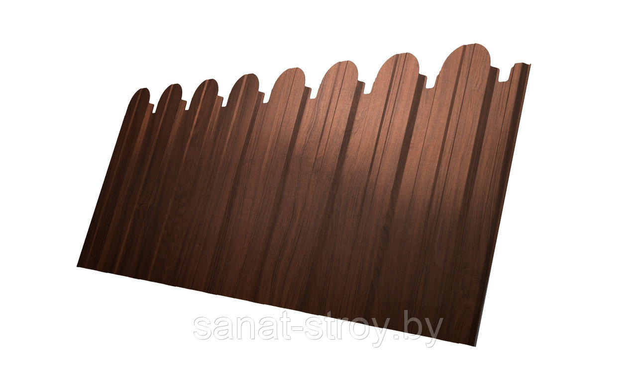 Профнастил С10B фигурный 0,45 Print Elite Choco Wood TwinColor