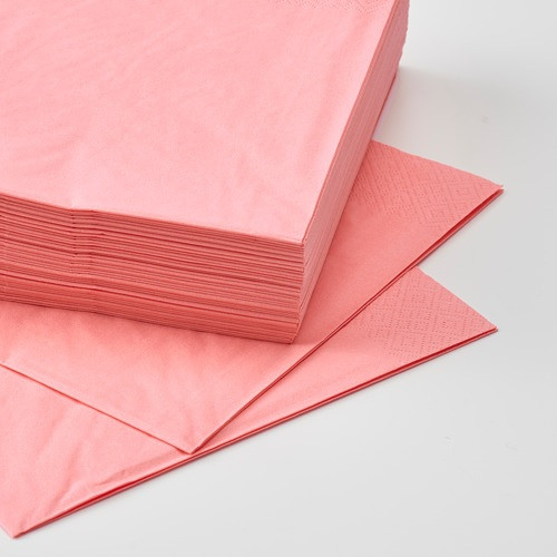 IKEA/ ФАНТАСТИСК салфетка бумажная, 40x40 см, светлый розово-оранжевый 50шт - фото 3 - id-p203706253