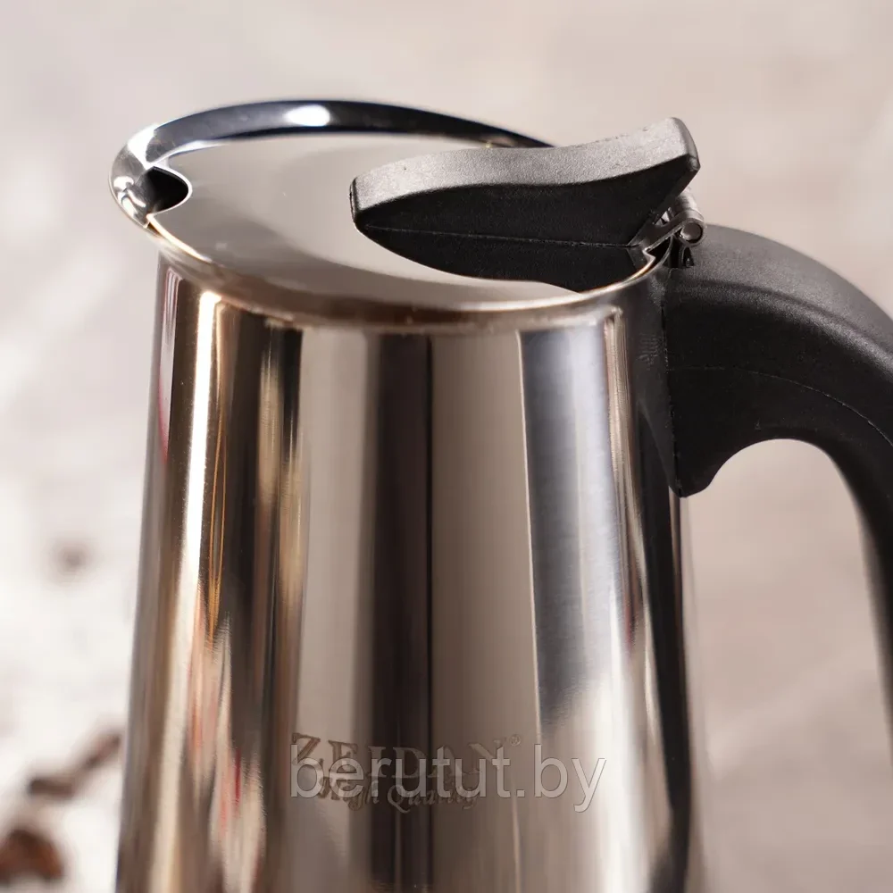 Гейзерная кофеварка нержавеющая сталь 300 мл Zeidan - фото 2 - id-p203706278