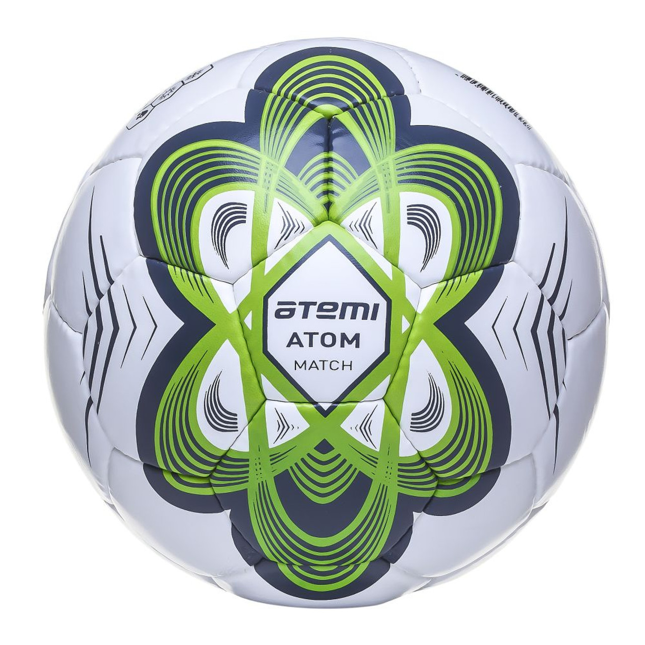 Мяч футбольный Atemi ATOM, PU, зеленый, р.5, р/ш, окруж 68-70 - фото 1 - id-p203706285