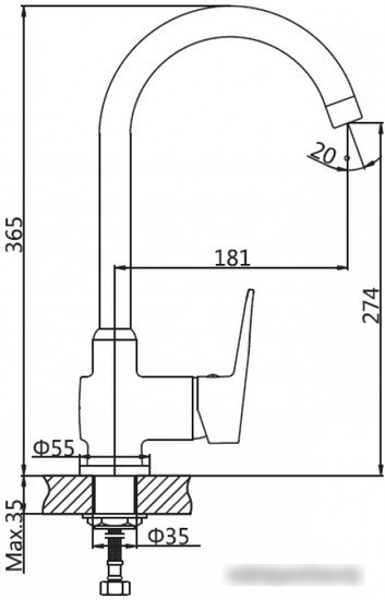 Смеситель AV Engineering AVCID4-A557 - фото 2 - id-p203707333