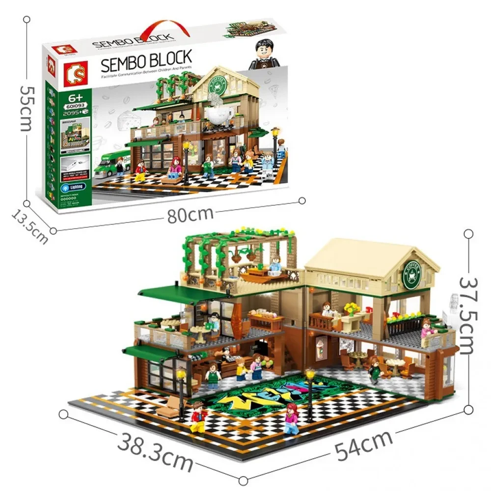 Детский конструктор 601093 Sembo Block Кофейня аналог лего Lego на батарейках 2095 деталей - фото 2 - id-p203712168
