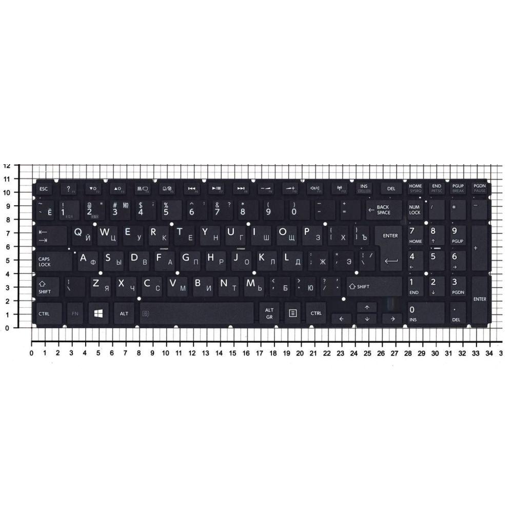 Клавиатура для ноутбука Toshiba Satellite L50-B, L50D-B, черная без рамки - фото 1 - id-p181231830