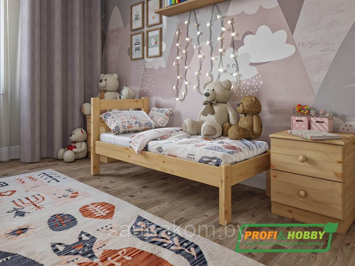 Детская кровать Облачко 600 х 1200 сосна, без покраски - фото 2 - id-p203718626