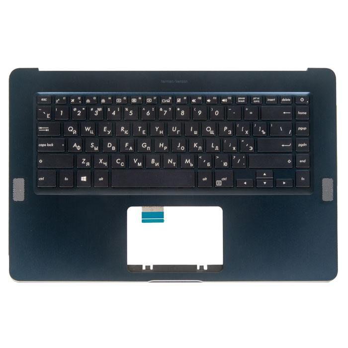 Клавиатура для ноутбука Asus UX550VE-1A с топкейсом, темно-синяя, с подсветкой