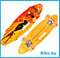 Детский скейт 885 с ручкой и рисунком принтом, пенни борд Penny board скейтборд для мальчиков и девочек принт, фото 2