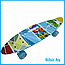 Детский скейт 885 с ручкой и рисунком принтом, пенни борд Penny board скейтборд для мальчиков и девочек принт, фото 6