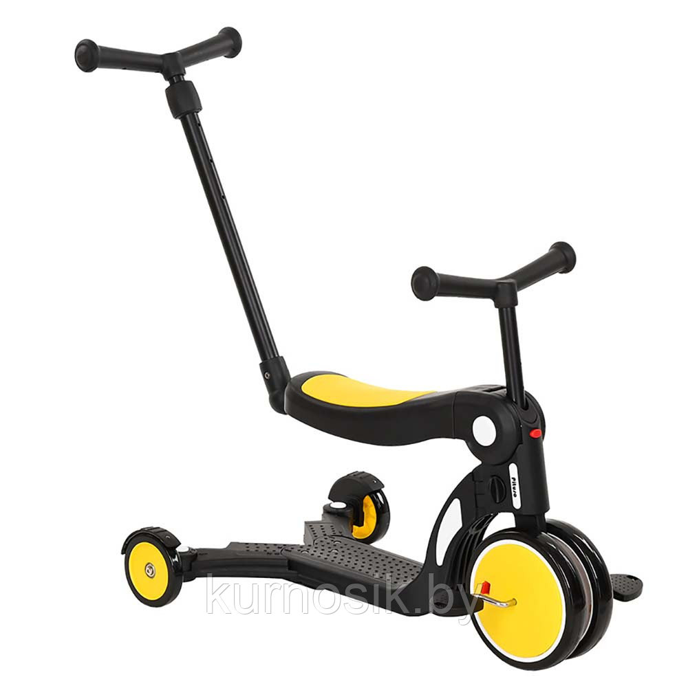 Самокат беговел велосипед детский 5 в 1с ручкой PITUSO желтый HD-200B - фото 1 - id-p203725332