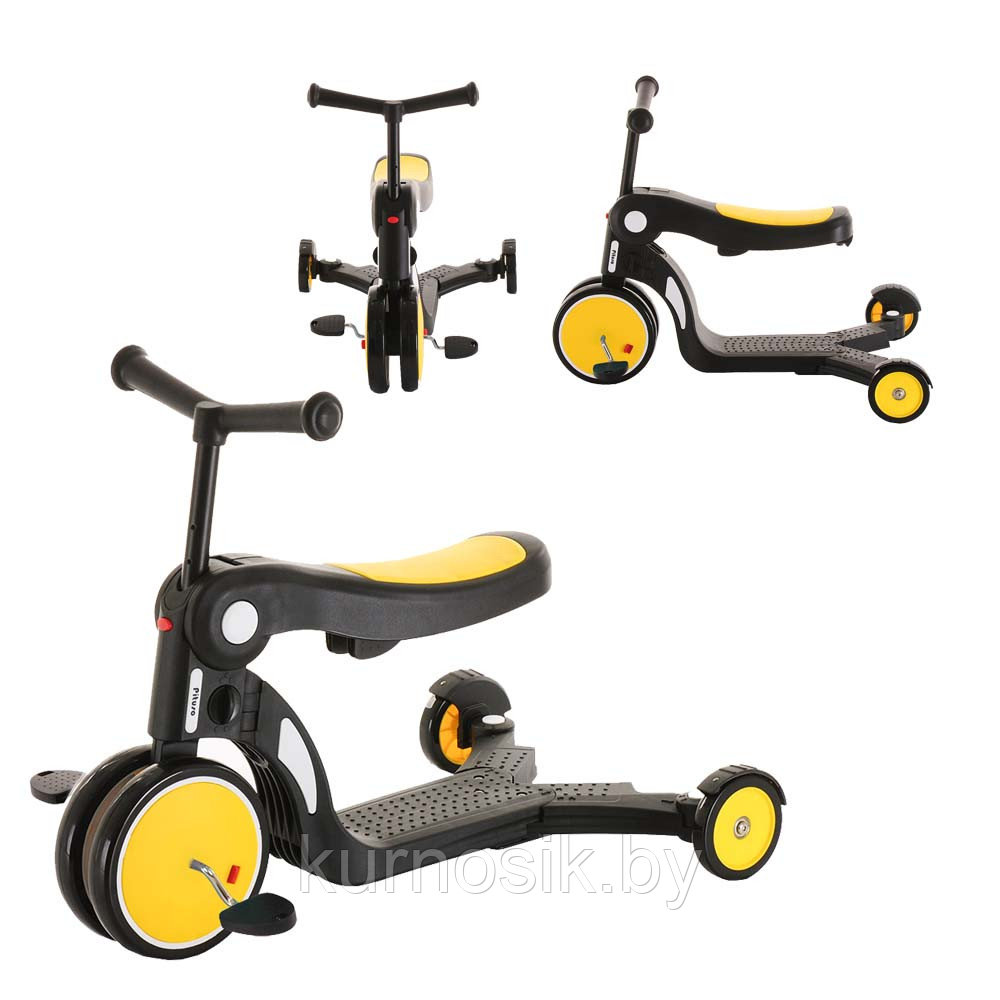 Самокат беговел велосипед детский 5 в 1 с сидением PITUSO желтый HD-200 - фото 3 - id-p203726438