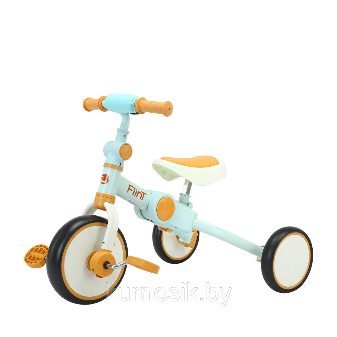 Велосипед-беговел детский Flint 4в1 складной BubaGo голубо-бежевый - фото 1 - id-p203728000