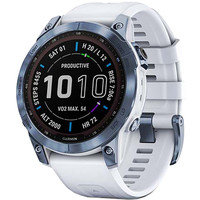 Умные часы Garmin Fenix 7 Sapphire Solar 47 мм (голубой минерал/белый камень)