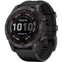 Умные часы Garmin Fenix 7 Sapphire Solar 47 мм (серый карбон/черный) - фото 1 - id-p189345961