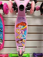 Детский самокат Принцесса розовый 3-колесный Maxi макси Scooter Граффити, трехколесный для девочек