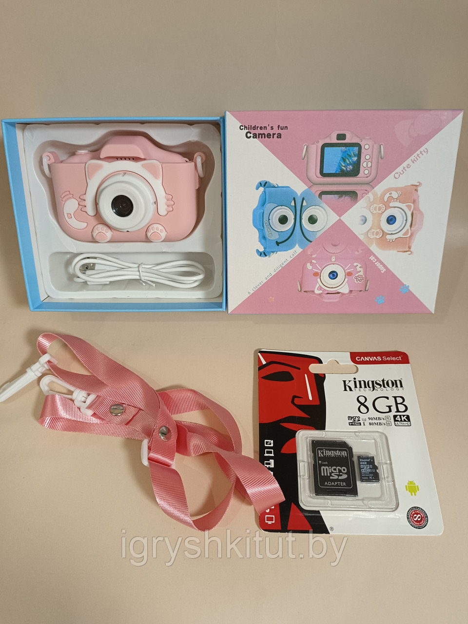 Детский цифровой фотоаппарат Котик + Карта 8GB в подарок - фото 6 - id-p190084503