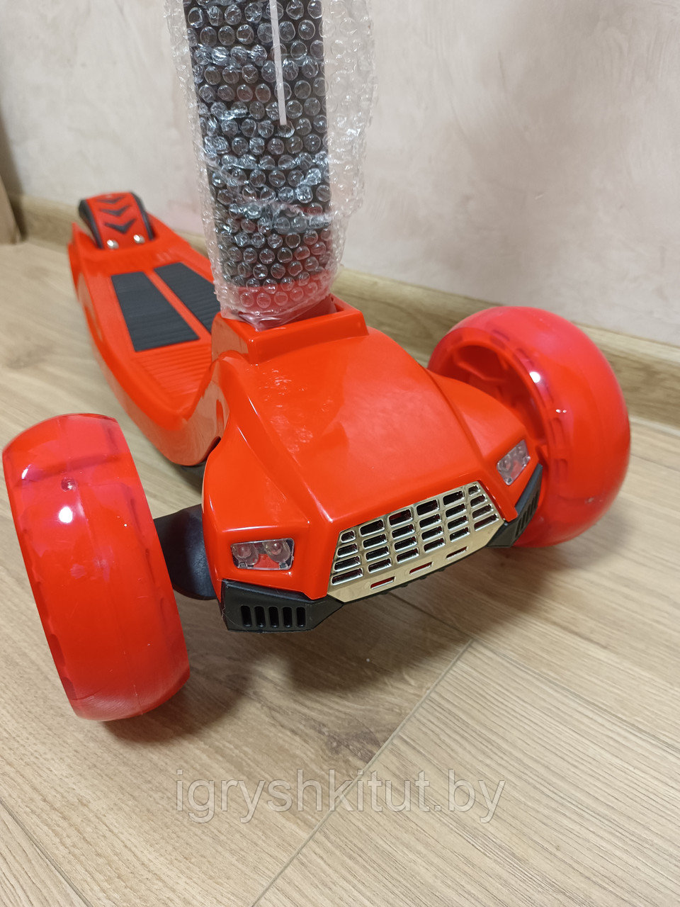 Самокат Big Maxi Scooter с широкими колесами,свет и звук арт. 1620 красный - фото 2 - id-p203756424
