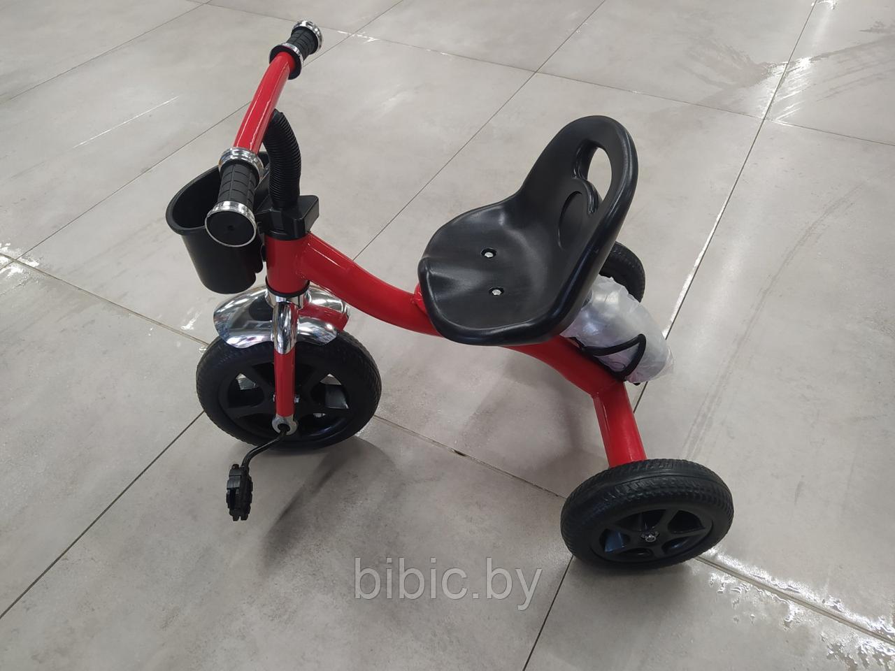 Велосипед детский Малютка трёхколёсный красный с корзинкой для детей малышей, беговел для самых маленьких - фото 7 - id-p203760296