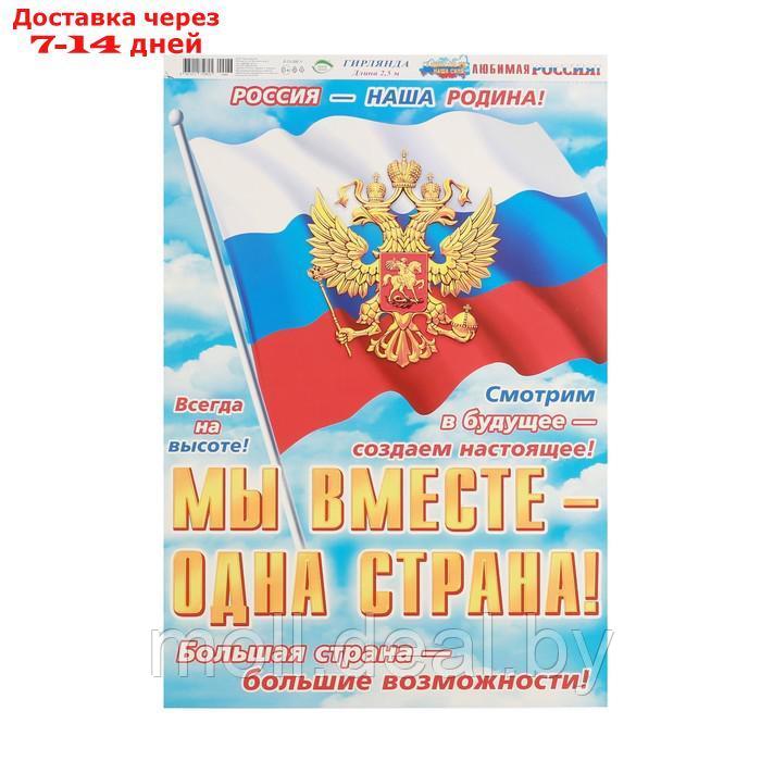 Гирлянда с плакатом "Любимая Россия!" флаг, длина 250 см, А3