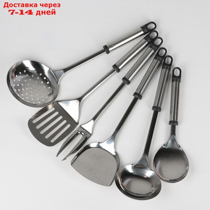 Набор кухонных принадлежностей "Помощник", 6 предметов, на подставке - фото 4 - id-p203384868