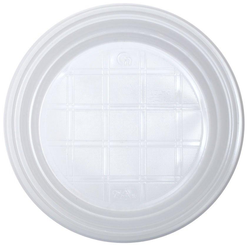 Тарелка одноразовая пластиковая десертная диаметр 16,5 см, 100 шт., белая - фото 2 - id-p203761308
