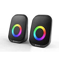 Колонки компьютерные Kisonli X7 6W (3W+3W), RGB, USB Power+3.5mm, Черные