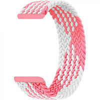 Нейлоновый плетеный ремешок Rumi Solo Loop (20 мм, длина 145 мм, без застежки) Бело-розовый