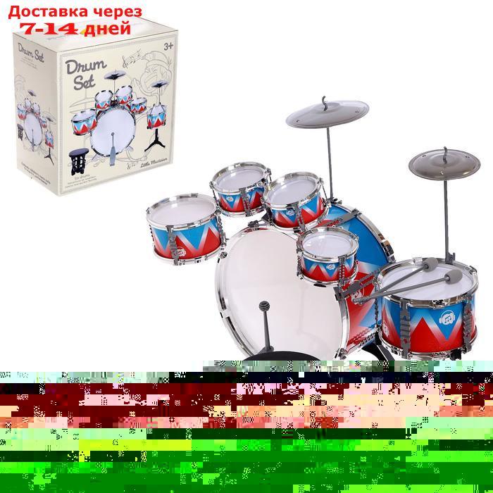Барабанная установка "Виртуоз", 6 барабанов, 2 тарелки, палочки, педаль, стульчик - фото 1 - id-p203371016
