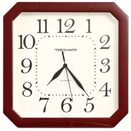 Часы настенные «Тройка» рамка бордовая - фото 2 - id-p203761322