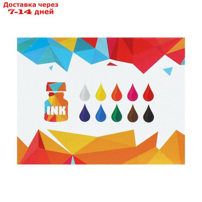 Набор цветной туши Koh-I-Noor, 10 цветов в тубах по 20 мл, картонная упаковка - фото 3 - id-p203379261