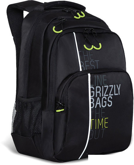Школьный рюкзак Grizzly RU-030-31 (черный/салатовый)