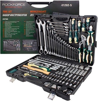 Универсальный набор инструментов RockForce RF-41282-5 (128 предметов), фото 2