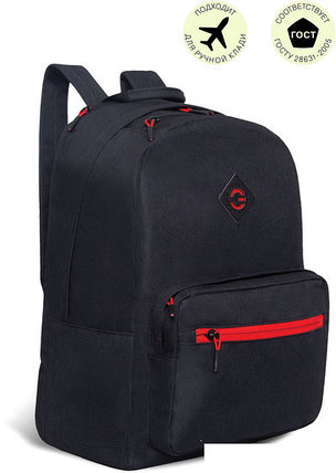 Школьный рюкзак Grizzly RQL-218-9 (черный/красный), фото 2