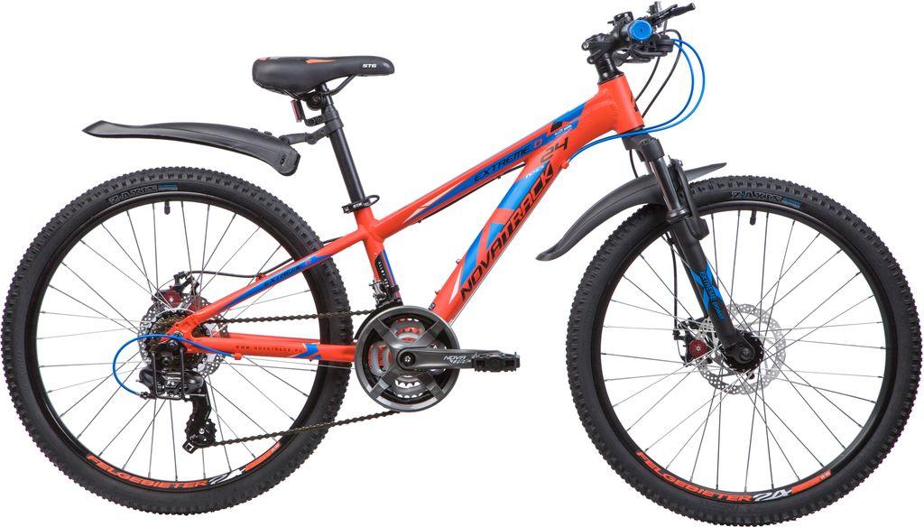 Велосипед NOVATRACK 24 quot; EXTREME 21.D alloy, алюм.рама 11 quot;, оранжевый, 21-скор, TY300/TS38/TZ500, - фото 1 - id-p203775468