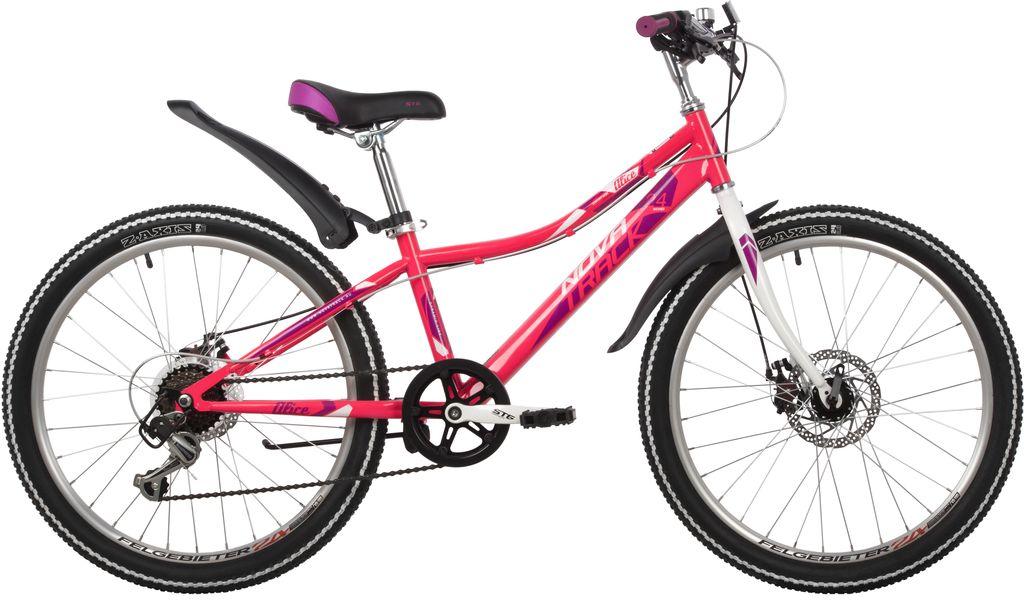 Велосипед NOVATRACK 24 quot; ALICE 6.D розовый, стальная рама 12 quot;, 6 скор., Shimano TY21/Microshift - фото 1 - id-p203775476