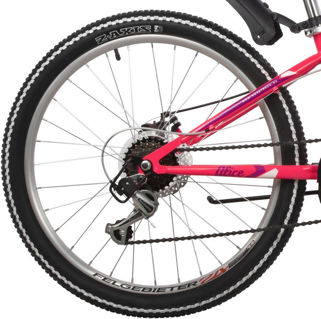 Велосипед NOVATRACK 24 quot; ALICE 6.D розовый, стальная рама 12 quot;, 6 скор., Shimano TY21/Microshift - фото 5 - id-p203775476