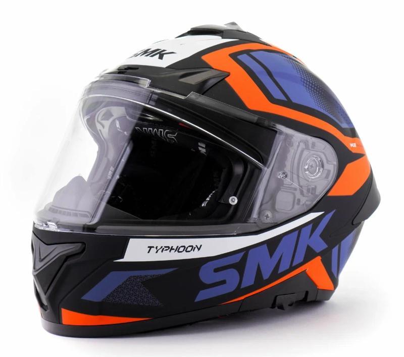 Шлем SMK TYPHOON THORN, чёрный/оранжевый/голубой матовый - фото 1 - id-p203775540