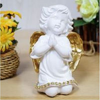 Статуэтка ангел малый молящийся бел/золото,12см.,арт.дс-453