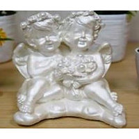 Статуэтка ангел малый пара с букетом белый,14см.,арт.дс-1005-8