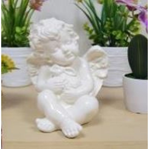 Статуэтка ангел средний с кроликом белый,16см,арт.дс-818 - фото 1 - id-p203776214