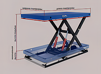 Подъёмник низкопрофильный (низкорамный) ножничный стол 500 кг.
