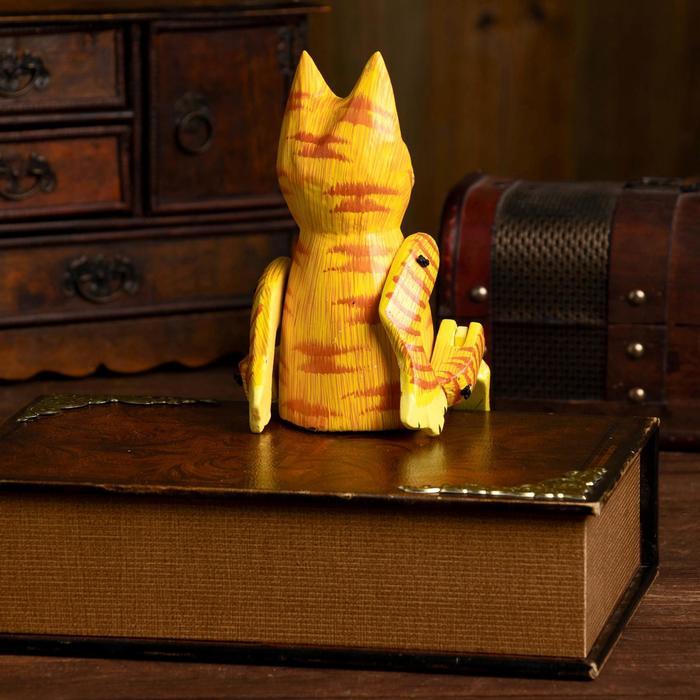 Сувенир деревянный «Кошка. Висячие лапки» 4,5*9*25 см, рыжий - фото 1 - id-p203780047