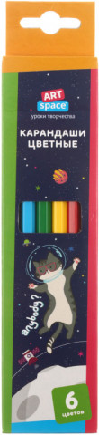 Карандаши цветные ArtSpace «Космонавты» 6 цветов, длина 175 мм - фото 2 - id-p203780479